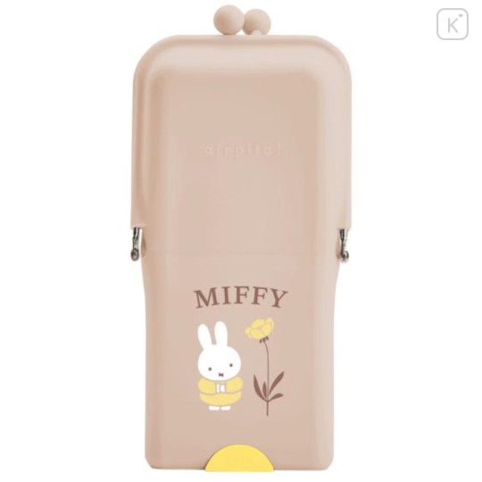 Japan Miffy Airpita Pencil Case Pen Pouch - Miffy : Flower Beige - 1