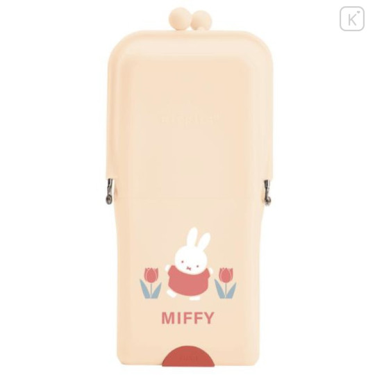 Japan Miffy Airpita Pencil Case Pen Pouch - Miffy : Flower Light Orange - 1
