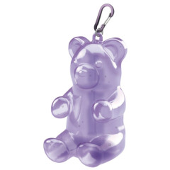 Japan Sun-Star GumiGuma Clear Pencil Case Pen Pouch & Smartphone Stand with Carabiner - Purple Grape Bear