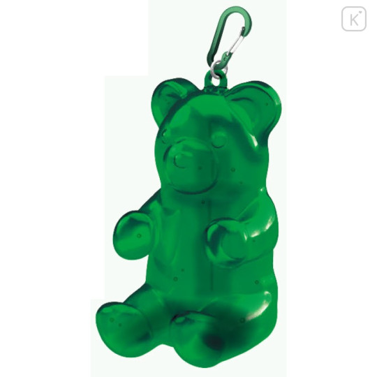 Japan Sun-Star GumiGuma Clear Pencil Case Pen Pouch & Smartphone Stand with Carabiner - Green Melon Soda Bear - 1