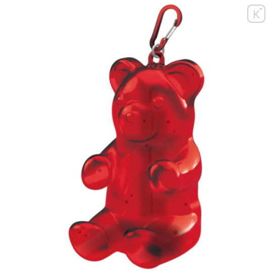 Japan Sun-Star GumiGuma Clear Pencil Case Pen Pouch & Smartphone Stand with Carabiner - Red Strawberry Bear - 1