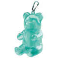 Japan Sun-Star GumiGuma Clear Pencil Case Pen Pouch & Smartphone Stand with Carabiner - Turquoise Bear - 1