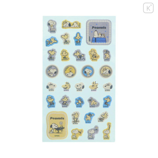 Japan Peanuts Flocky Sticker - Snoopy & Woodstock - 2