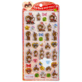 Japan Monchhichi Uruchuru Pop Seal - Monchhichi-chan & Monchhichi-kun - 1
