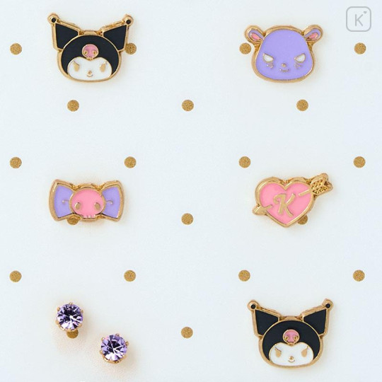 Japan Sanrio Original Earrings Set - Kuromi - 4