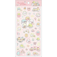 Japan San-X Gold Foil Clear Seal Sticker - Sumikko Gurashi : Angel and Devil's Tail Angel