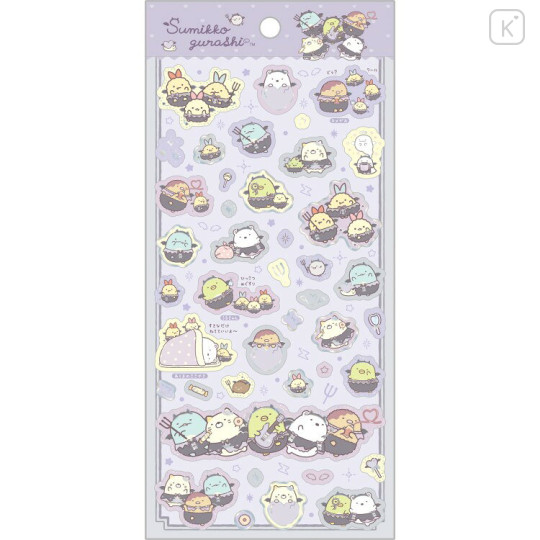 Japan San-X Gold Foil Clear Seal Sticker - Sumikko Gurashi : Angel and Devil's Tail Devil - 1