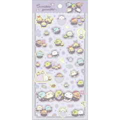 Japan San-X Gold Foil Clear Seal Sticker - Sumikko Gurashi : Angel and Devil's Tail Devil
