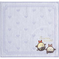 Japan San-X Embroidered Mini Towel - Sumikko Gurashi : Angel and Devil's Tail Ebifurai no Shippo Fried Shrimp Purple - 1