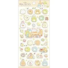Japan San-X FuniFuni Puffy Squishy Sticker - Sumikko Gurashi : Raccoon Tanuki Round Restaurant A