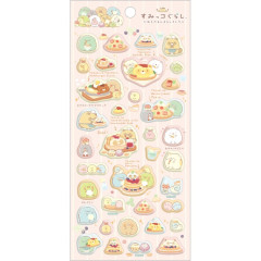 Japan San-X FuniFuni Puffy Squishy Sticker - Sumikko Gurashi : Raccoon Tanuki Round Restaurant B