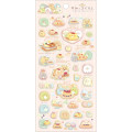 Japan San-X FuniFuni Puffy Squishy Sticker - Sumikko Gurashi : Raccoon Tanuki Round Restaurant B - 1