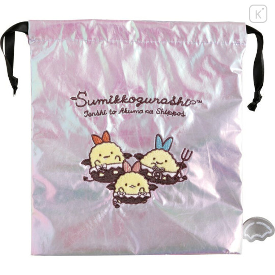 Japan San-X Aurora Drawstring Bag - Sumikko Gurashi : Angel and Devil's Tail Shrimp - 1