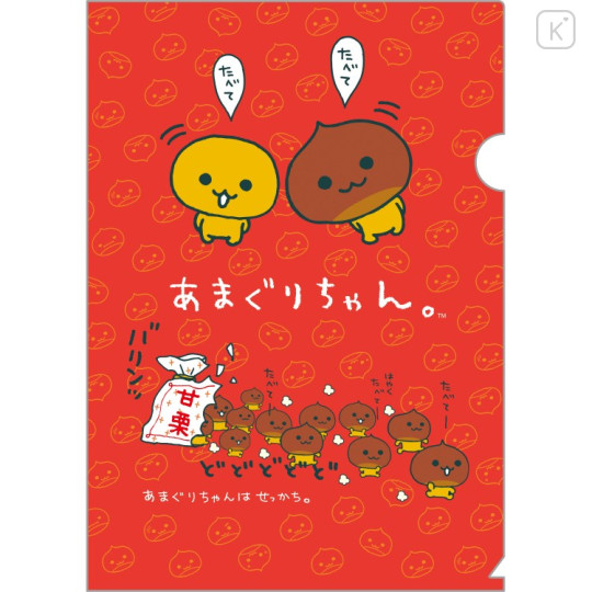 Japan San-X A4 Clear Folder - San-X Universe Amaguri-chan Red - 1