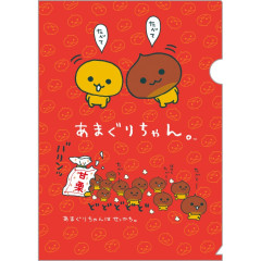 Japan San-X A4 Clear Folder - San-X Universe Amaguri-chan Red