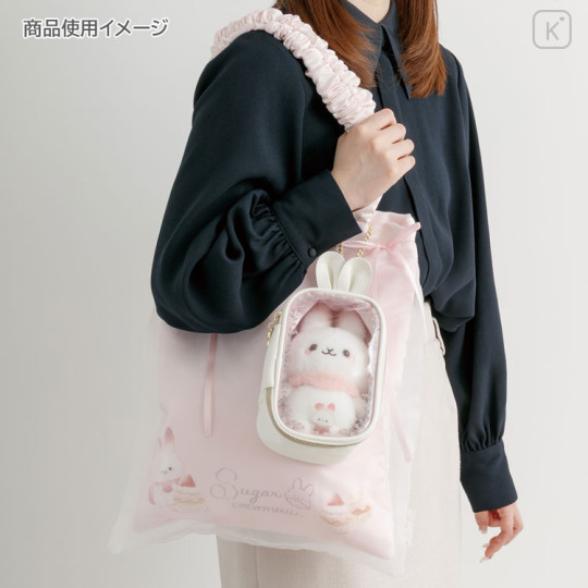 Japan San-X Plush Clear Pouch - Sugarcocomuu : Sugarcocomuu's Holiday Ivory - 3
