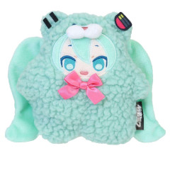 Japan Hatsune Miku Plush Pouch & Bag Charm - Turquoise Bear Costume Eye-Up