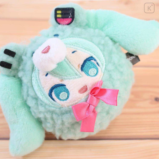 Japan Hatsune Miku Mochi Mochi Squishy Plush - Turquoise Bear Costume Eye-Up - 3