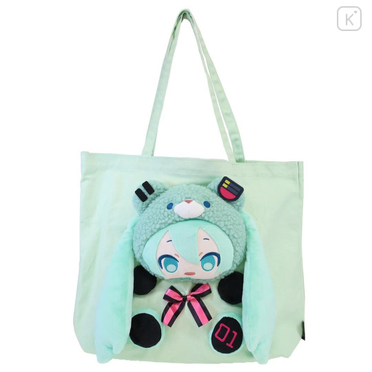 Japan Hatsune Miku Tote Bag - Turquoise Bear Costume Eye-Up - 1