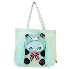 Japan Hatsune Miku Tote Bag - Turquoise Bear Costume Eye-Up