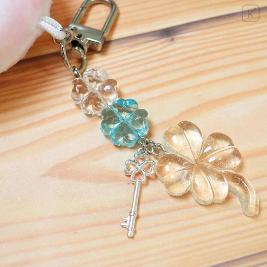 Japan Kamio Plush Keychain Bag Charm - Pukupuku Awawa Chan : Heisei Retro Happy Clover Charm - 3