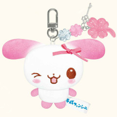 Japan Kamio Plush Keychain Bag Charm - Happy March Cat & Rabbit : Heisei Retro Wink Clover Charm
