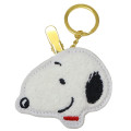 Japan Peanuts Embroidery Keychain Bag Charm & Clip - Snoopy : Face - 1