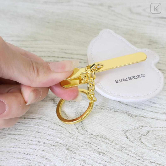 Japan Peanuts Embroidery Keychain Bag Charm & Clip - Snoopy : Face - 3