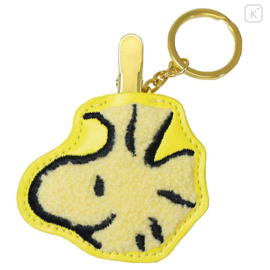 Japan Peanuts Embroidery Keychain Bag Charm & Clip - Woodstock : Face - 1
