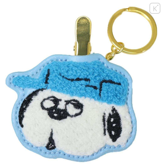 Japan Peanuts Embroidery Keychain Bag Charm & Clip - Olaf : Face - 1