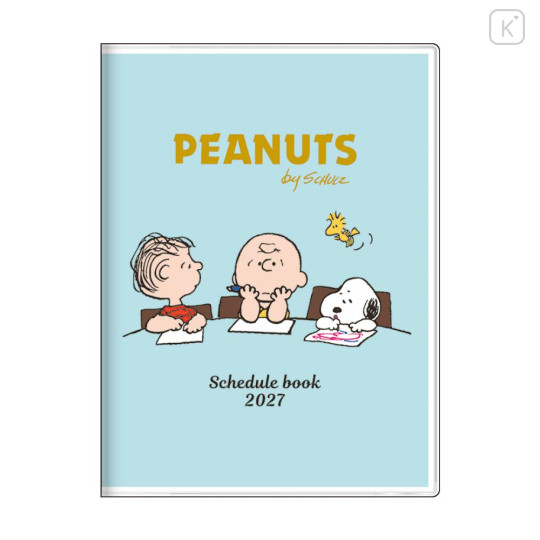 Japan Peanuts A6 Monthly Schedule Book - Snoopy : Blue Drawing 2027 - 1