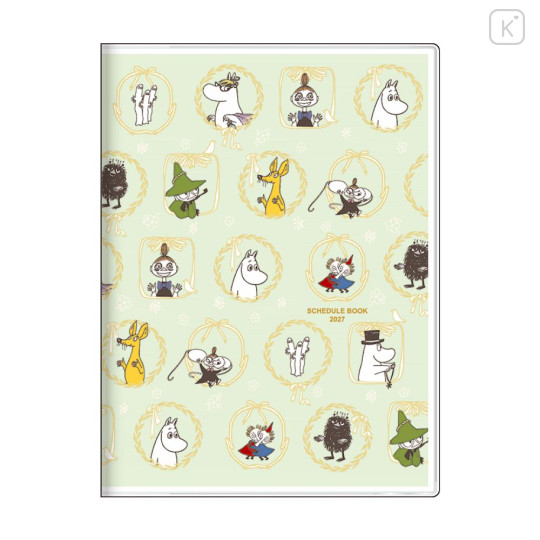 Japan Moomin A6 Monthly Schedule Book - Moomin : Characters Green 2027 - 1