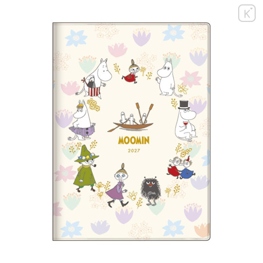 Japan Moomin B6 Monthly Schedule Book - Moomin : Characters Flower 2027 - 1