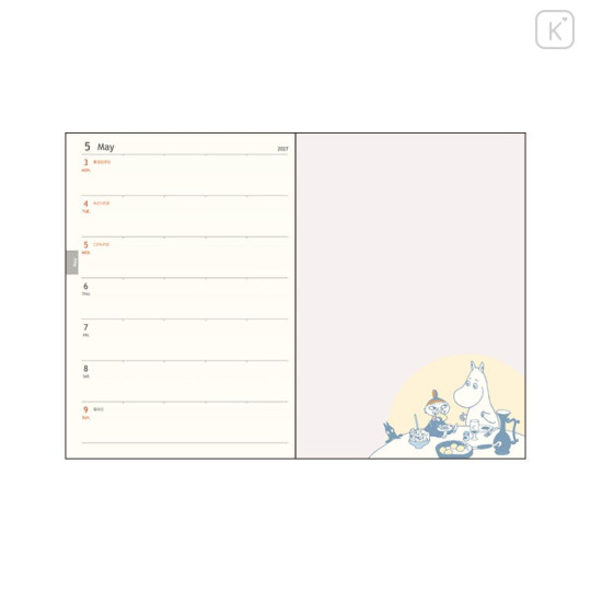 Japan Moomin B6 Planner Monthly & Weekly Schedule Book - Moomin : Characters 2027 - 3