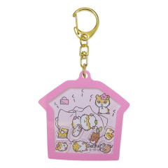 Japan Sanrio Shaka Shaka Keychain - Corocorokuririn : The Whole Family Gather Pink