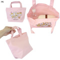 Japan Sanrio Mini Tote Bag - Corocorokuririn : The Whole Family Gather Pink - 2