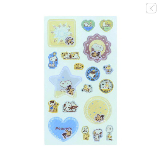 Japan Peanuts Capsule & Glitter Sticker - Snoopy & Woodstock - 2