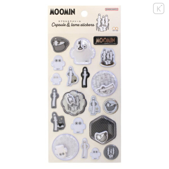 Japan Moomin Capsule & Glitter Sticker - Hattifatteners : Black and White - 1