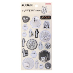 Japan Moomin Capsule & Glitter Sticker - Hattifatteners : Black and White