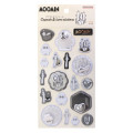 Japan Moomin Capsule & Glitter Sticker - Hattifatteners : Black and White - 1