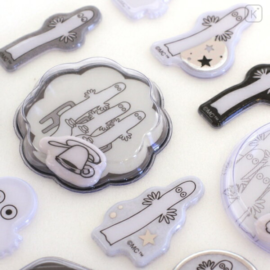 Japan Moomin Capsule & Glitter Sticker - Hattifatteners : Black and White - 2