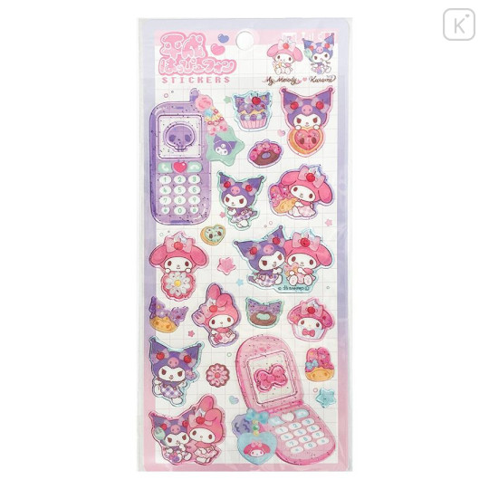Japan Sanrio Heisei Happy Phone Sticker - Kuromi & My Melody : Cherry - 1