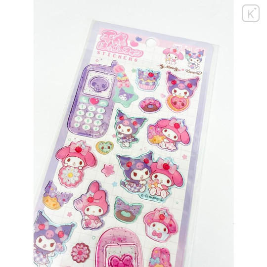 Japan Sanrio Heisei Happy Phone Sticker - Kuromi & My Melody : Cherry - 2