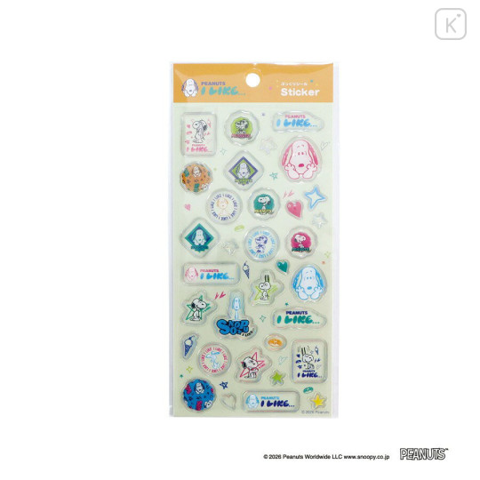 Japan Peanuts Sticker - Snoopy : I like... Colorful - 1