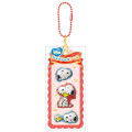 Japan Peanuts Shaker Acrylic Keychain - Snoopy & Woodstock : Face Glitter Sequins Red - 1