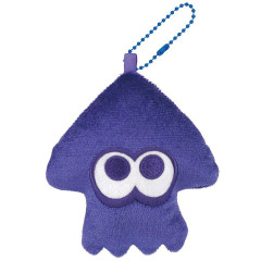 Japan Splatoon Plush Pouch & Bag Charm - Squid Deep Blue