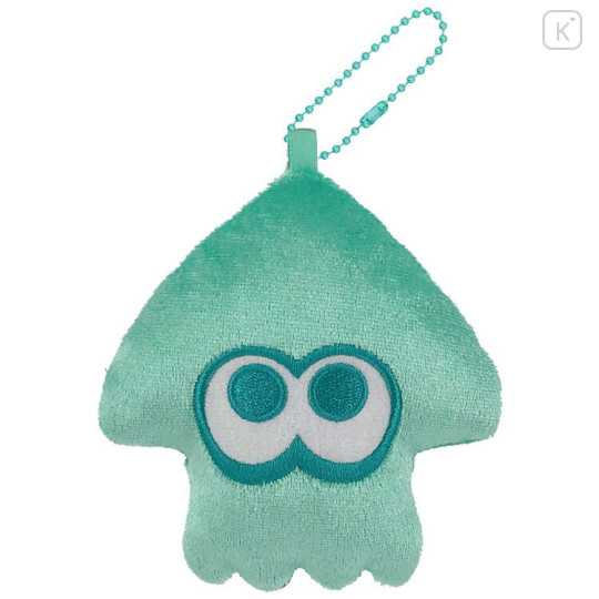 Japan Splatoon Plush Pouch & Bag Charm - Squid Turquoise Light Blue - 1