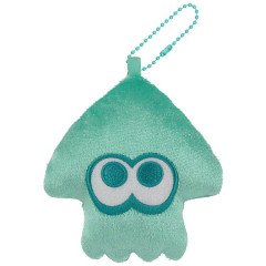 Japan Splatoon Plush Pouch & Bag Charm - Squid Turquoise Light Blue