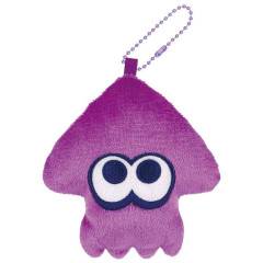 Japan Splatoon Plush Pouch & Bag Charm - Squid Purple