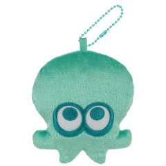 Japan Splatoon Plush Pouch & Bag Charm - Octopus Turquoise Light Blue